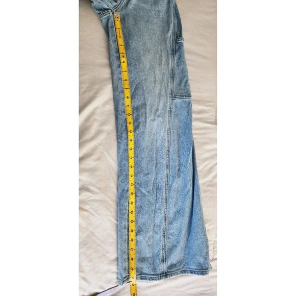 PacSun Stretch Wide Leg Carpenter Jeans Light Wash Blue High Rise Womens Size 26 - Picture 7 of 11